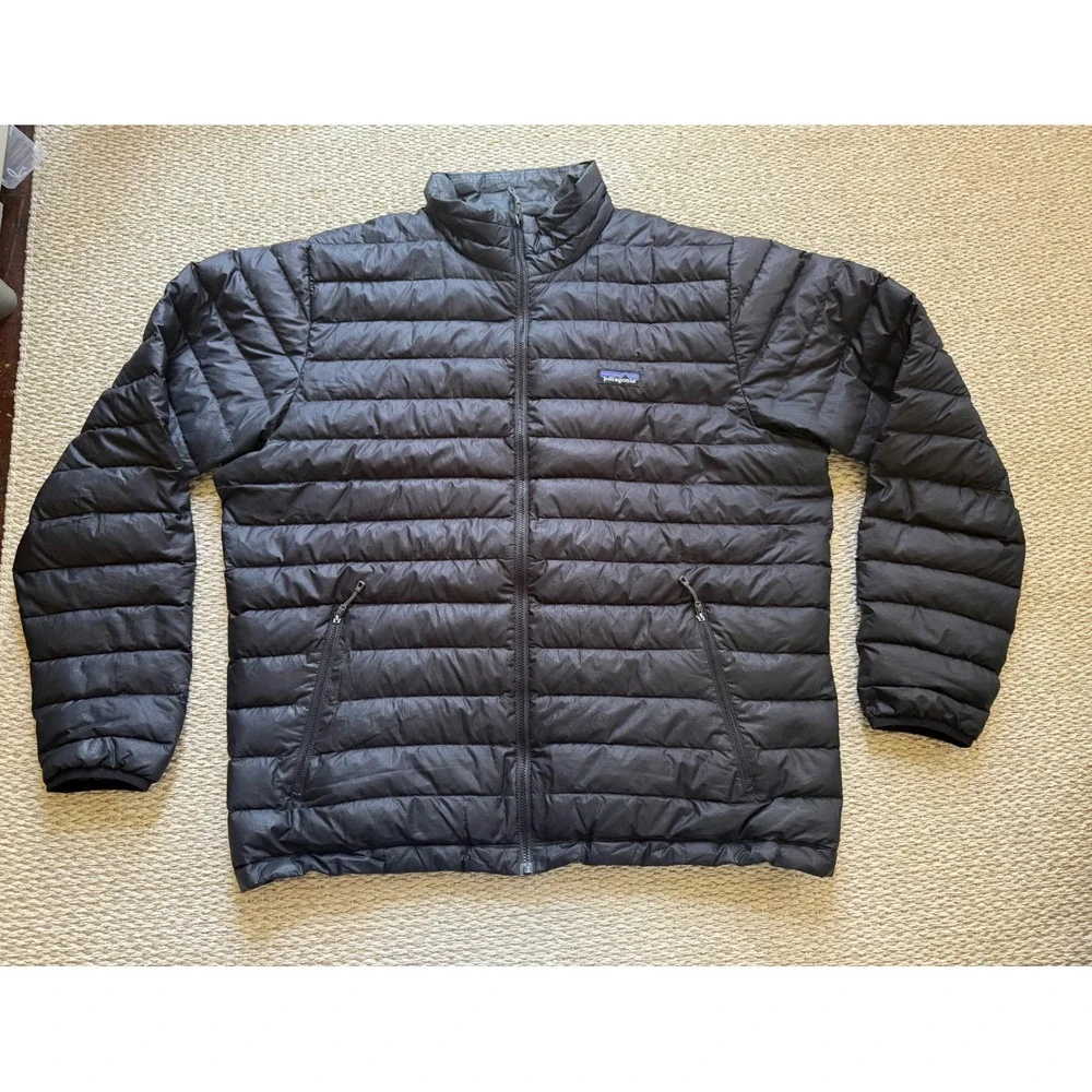 Patagonia Mens Down Sweater Jacket Black Puffer Full Zip 84674 XXL - Picture 3 of 8